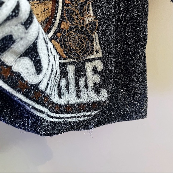 Altard State Metallic Gray Nashville Graphic T-Shirt Western Boho Casual - Picture 4 of 5